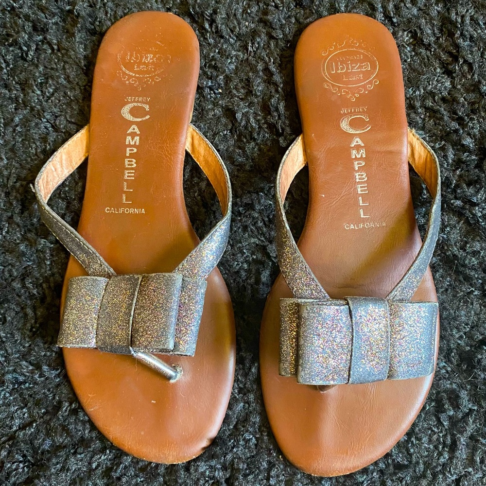Jeffrey Campbell Silver Multi Glitter Sandals